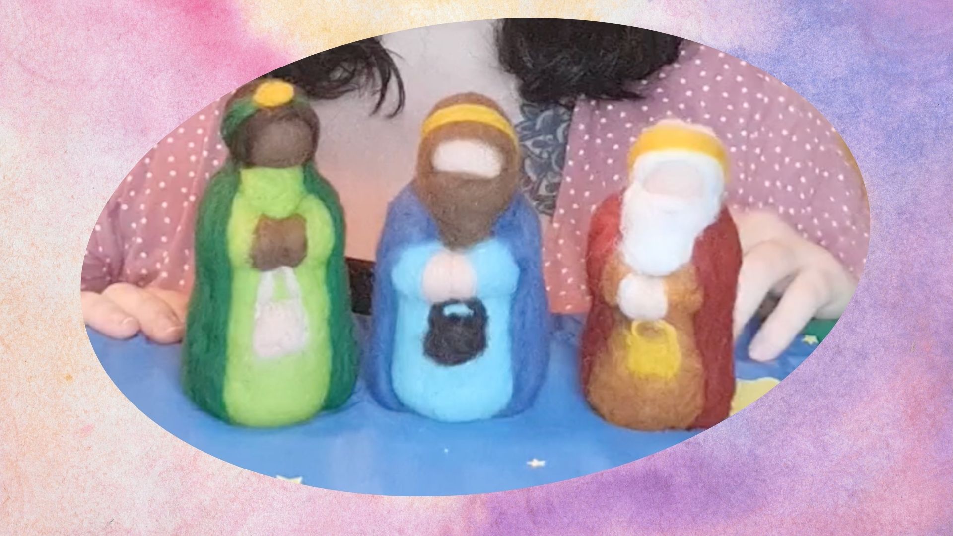 Artesanía Waldorf: Reyes magos de lana cardada